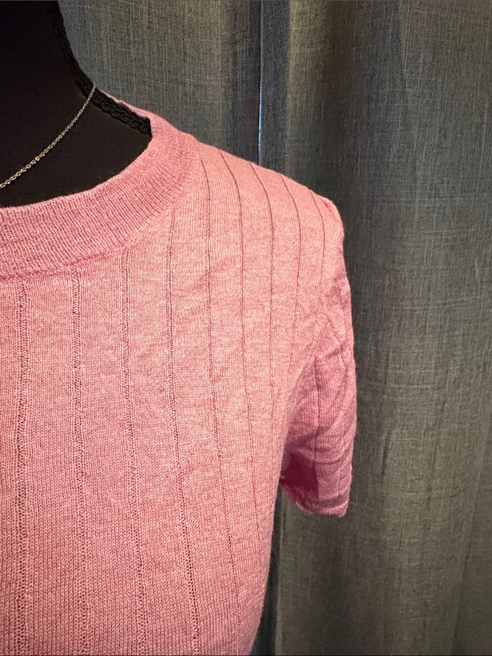 J. Crew Women's Short-Sleeve Ribbed Crop Tee - Pink